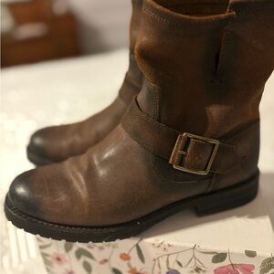 Frye Brown Leather Ankle Boots